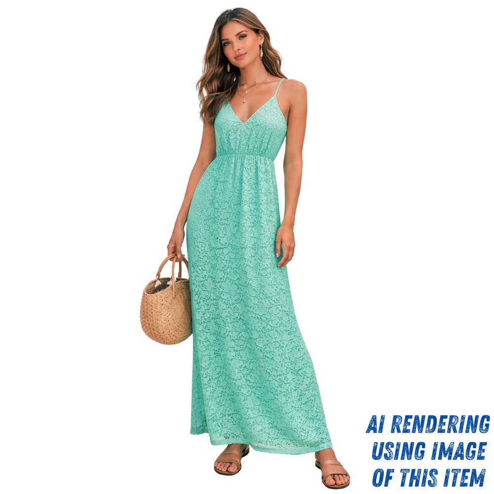 Judith March Mint Green Lace Maxi Dress Women's Large‎ L Boho Romantic Wedding